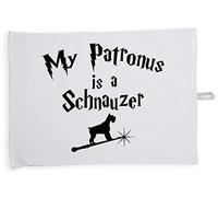 Hippowarehouse My Patronus Is A Schnauzer Tea Towel Eco Printed Dish Cloth Kitchen accessory 50cmx70cm 100% Cotton