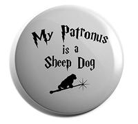Hippowarehouse My Patronus Is A Sheep Dog Badge Various Sizes 38mm 50mm 75mm