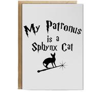 Hippowarehouse My Patronus Is A Sphynx Cat Birthday Card A5 Personalised with envelope for him for her Funny Cards for Men and Women Blank inside option