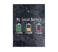 Hippowarehouse My social battery introvert Printed Poster A4 Wall Art Design Classroom Room Gym Office DÃƒ©cor