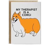 Hippowarehouse My therapist is a Corgi Dog Birthday Card A5 Personalised with envelope for him for her Funny Cards for Men and Women Blank inside option