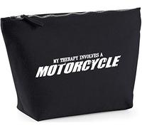 Hippowarehouse My Therapy Involves a Motorcycle Motorbike Biker printed make up cosmetic wash bag 18x19x9cm