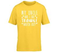 Hippowarehouse My Uncle and I are Trouble Watch Out! Kids Children's Short Sleeve t-Shirt