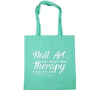 Hippowarehouse Nail Art isn't cheaper than therapy but it's more fun Tote Shopping Gym Beach Bag 42cm x38cm, 10 litres