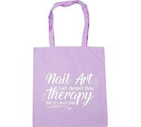 Hippowarehouse Nail Art isn't cheaper than therapy but it's more fun Tote Shopping Gym Beach Bag 42cm x38cm, 10 litres