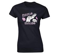 Hippowarehouse Nails Before Males Nail Polish Bottle Womens Fitted Short Sleeve t-Shirt Black