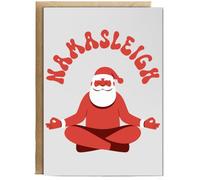 Hippowarehouse Namasleigh christmas santa Personalised Card A5 with envelope for him for her Funny Cards for Men and Women Blank inside option