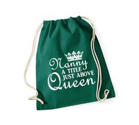 Hippowarehouse nanny, a title just above queen Drawstring Cotton School Gym Bag 37cm x 46cm, 12 litres