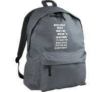 Hippowarehouse Never argue with a short girl with an a in her name backpack ruck sack Dimensions: 31 x 42 x 21 cm Capacity: 18 litres