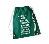Hippowarehouse Never argue with a short girl with an a in her name Drawstring Cotton School Gym Bag 37cm x 46cm, 12 litres