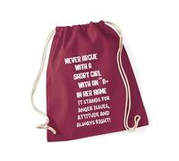 Hippowarehouse Never argue with a short girl with an a in her name Drawstring Cotton School Gym Bag 37cm x 46cm, 12 litres