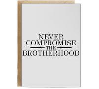 Hippowarehouse Never compromise the brotherhood Personalised Card A6 with envelope for him for her Funny Cards for Men and Women Blank inside option