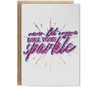 Hippowarehouse Never dull your sparkle Personalised Card A6 with envelope for him for her Funny Cards for Men and Women Blank inside option