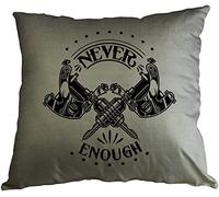 Hippowarehouse Never enough Tattoo Printed Accessory Cushion Cover Optional Infill 41x41cm
