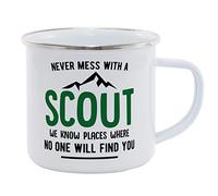 Hippowarehouse Never Mess with a Scout we Know Places Where no one Will find You Printed Mug Various Colour Options Ceramic Cup Kitchenware 11oz