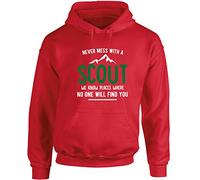 Hippowarehouse Never Mess with a Scout we Know Places Where no one Will find You Unisex Hoodie Hooded top (Specific Size Guide in Description) Red