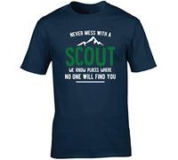 Hippowarehouse Never Mess with a Scout we Know Places Where no one Will find You Unisex Short Sleeve t-Shirt (Specific Size Guide in Description) Navy Blue