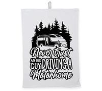 Hippowarehouse Never trust an old guy in a motorhome Tea Towel Eco Printed Dish Cloth Kitchen accessory 50cmx70cm 100% Cotton