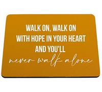 Hippowarehouse never walk alone printed mouse mat pad accessory black rubber base 240mm x 190mm x 60mm