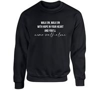 Hippowarehouse Never Walk Alone Unisex Jumper Sweatshirt Pullover (Specific Size Guide in Description) Black