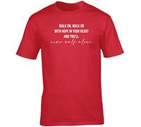 Hippowarehouse Never Walk Alone Unisex Short Sleeve t-Shirt (Specific Size Guide in Description) Red