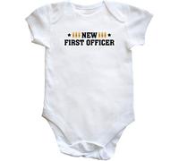 Hippowarehouse New first officer airplane baby vest bodysuit (short sleeve) boys girls