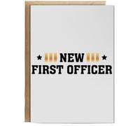 Hippowarehouse New first officer airplane Birthday Card A5 Personalised with envelope for him for her Funny Cards for Men and Women Blank inside option