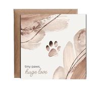 Hippowarehouse New Puppy Tiny Paws Huge Love Doggy Personalised Card. 15cm x 15cm with envelope for him for her Funny Cards for Men and Women Blank inside option