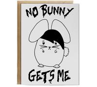Hippowarehouse No bunny gets me - Emo rabbit Personalised Card A6 with envelope for him for her Funny Cards for Men and Women Blank inside option