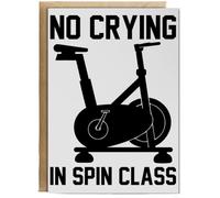 Hippowarehouse No Crying In Spin Class Personalised Card A6 with envelope for him for her Funny Cards for Men and Women Blank inside option