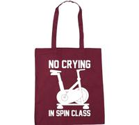 Hippowarehouse No Crying In Spin Class Tote Shopping Gym Beach Bag 42cm x38cm, 10 litres
