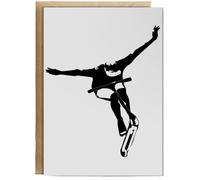 Hippowarehouse No hands scooter trick Birthday Card A5 Personalised with envelope for him for her Funny Cards for Men and Women Blank inside option