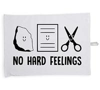 Hippowarehouse No Hard Feelings rock paper scissors Tea Towel Eco Printed Dish Cloth Kitchen accessory 50cmx70cm 100% Cotton