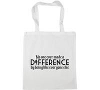 Hippowarehouse No one ever made a difference by being like everyone else Tote Shopping Gym Beach Bag 42cm x38cm, 10 litres
