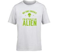 Hippowarehouse No one Knows I'm Actually an Alien Kids Children's Short Sleeve t-Shirt
