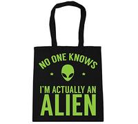 Hippowarehouse No one knows I'm actually an alien Tote Shopping Gym Beach Bag 42cm x38cm, 10 litres