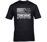 Hippowarehouse Nobody's Perfect But I'm from Yorkshire and That's Pretty Close Unisex Short Sleeve t-Shirt (Specific Size Guide in Description) Black