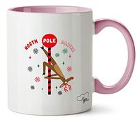 Hippowarehouse North Pole Dancer Reindeer Christmas Printed Mug Various Colour Options Ceramic Cup Kitchenware 11oz