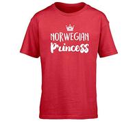 Hippowarehouse Norwegian Princess Kids Children's Short Sleeve t-Shirt Red