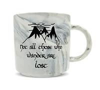 Hippowarehouse Not All Those Who Wander are Lost Quote Printed Mug Various Colour Options Ceramic Cup Kitchenware 11oz