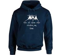 Hippowarehouse Not All Those Who Wander are Lost Quote Unisex Hoodie Hooded top (Specific Size Guide in Description) Navy Blue