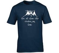 Hippowarehouse Not All Those Who Wander are Lost Quote Unisex Short Sleeve t-Shirt (Specific Size Guide in Description) Navy Blue