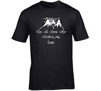 Hippowarehouse Not All Those Who Wander are Lost Quote Unisex Short Sleeve t-Shirt (Specific Size Guide in Description) Black