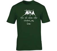 Hippowarehouse Not All Those Who Wander are Lost Quote Unisex Short Sleeve t-Shirt (Specific Size Guide in Description) Forest Green