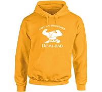 Hippowarehouse not an Ordinary Demi dad Unisex Hoodie Hooded top (Specific Size Guide in Description) Mustard