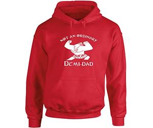 Hippowarehouse not an Ordinary Demi dad Unisex Hoodie Hooded top (Specific Size Guide in Description) Red