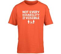 Hippowarehouse Not Every Disability is Visible Kids Children's Short Sleeve t-Shirt Orange