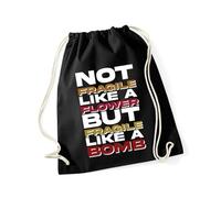 Hippowarehouse Not fragile like a flower but fragile like a bomb Drawstring Cotton School Gym Bag 37cm x 46cm, 12 litres