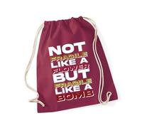 Hippowarehouse Not fragile like a flower but fragile like a bomb Drawstring Cotton School Gym Bag 37cm x 46cm, 12 litres