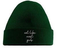 Hippowarehouse Not Like Most Girls (Centred Slogan) Embroidered Beanie Hat